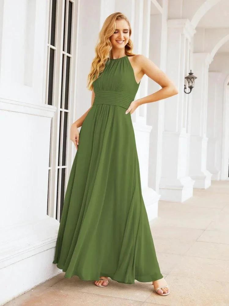 Numbersea Keyhole Bridesmaid Dresses Sleeveless Formal Evening Party Prom Gowns 28043 by numbersea