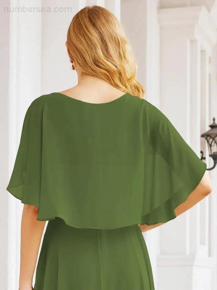 ZapDress Bridesmaid Dresses for Wedding Formal Evening Party Prom Gown with Cape 28050 (ZD17057)