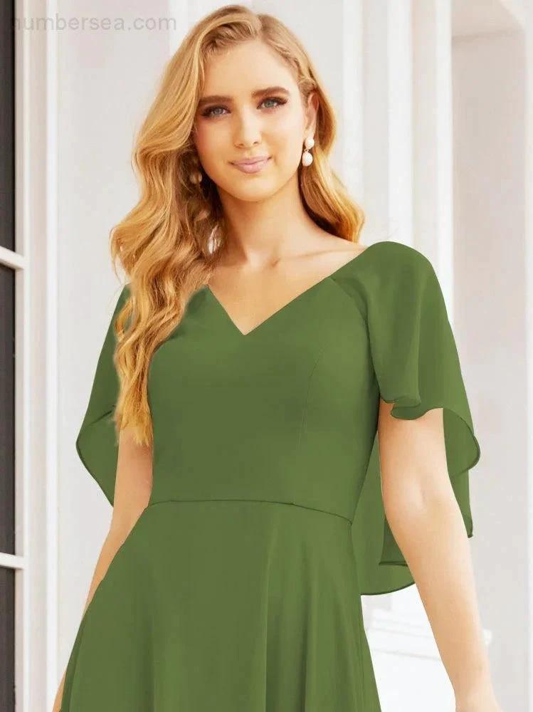 ZapDress Bridesmaid Dresses for Wedding Formal Evening Party Prom Gown with Cape 28050 (ZD17057)