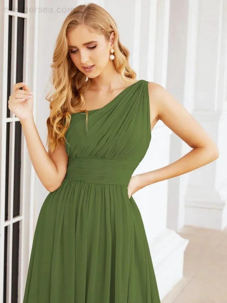 ZapDress One Shoulder Bridesmaid Dresses Long Maxi Formal Evening Party Prom Gowns 28061 (ZD17044)