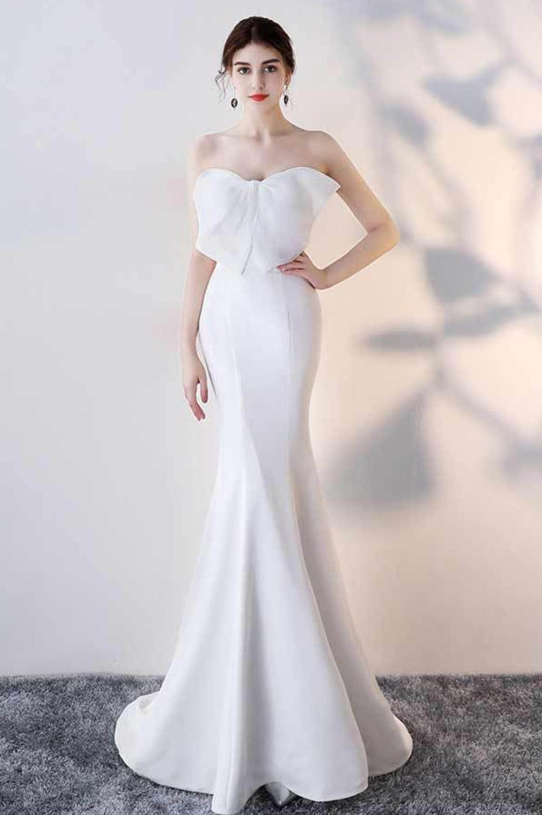 Bow Strapless Mermaid Dress with Relaxed Fit and Comfort Fit Design