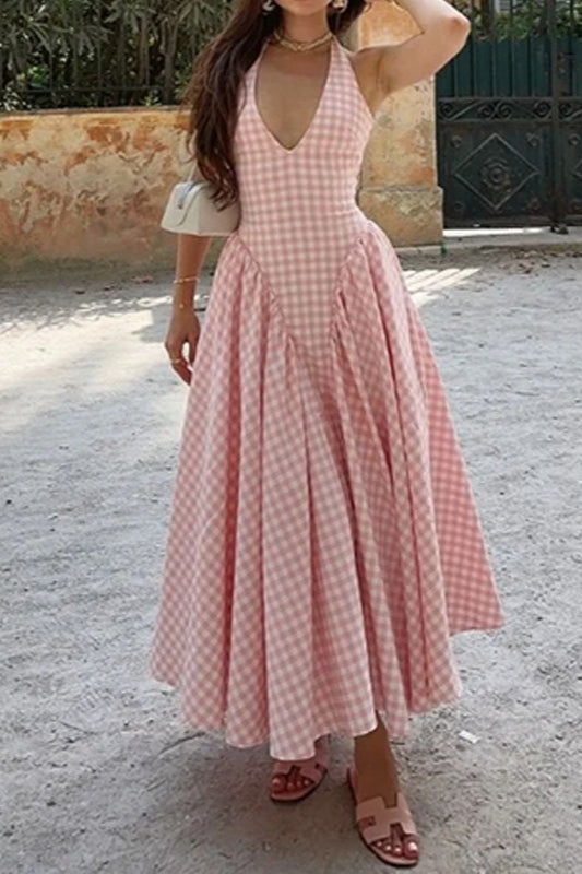 Elegant Waist - Pleated Maxi Dress