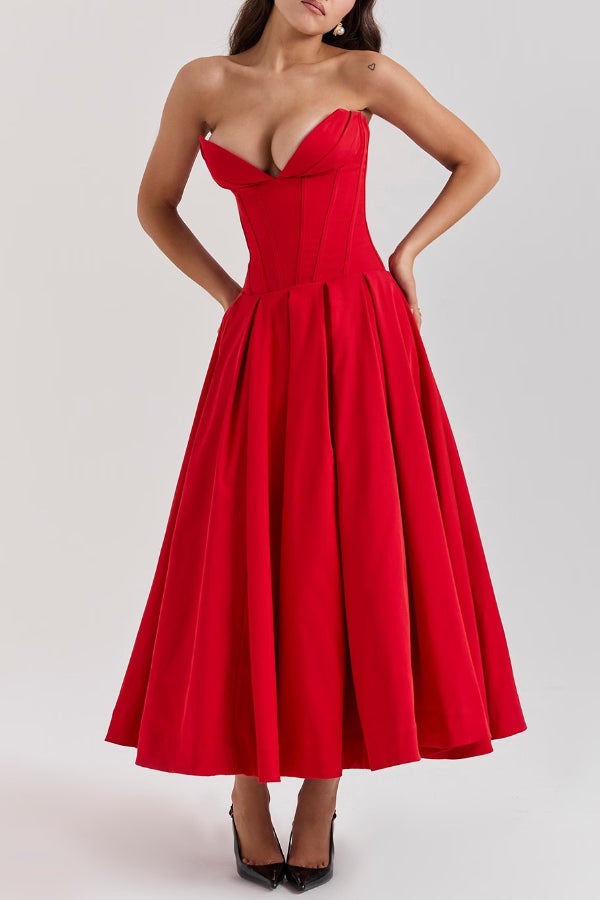 Lorelei Exclusive Strapless Midi Dress Premium Wardrobe Essential