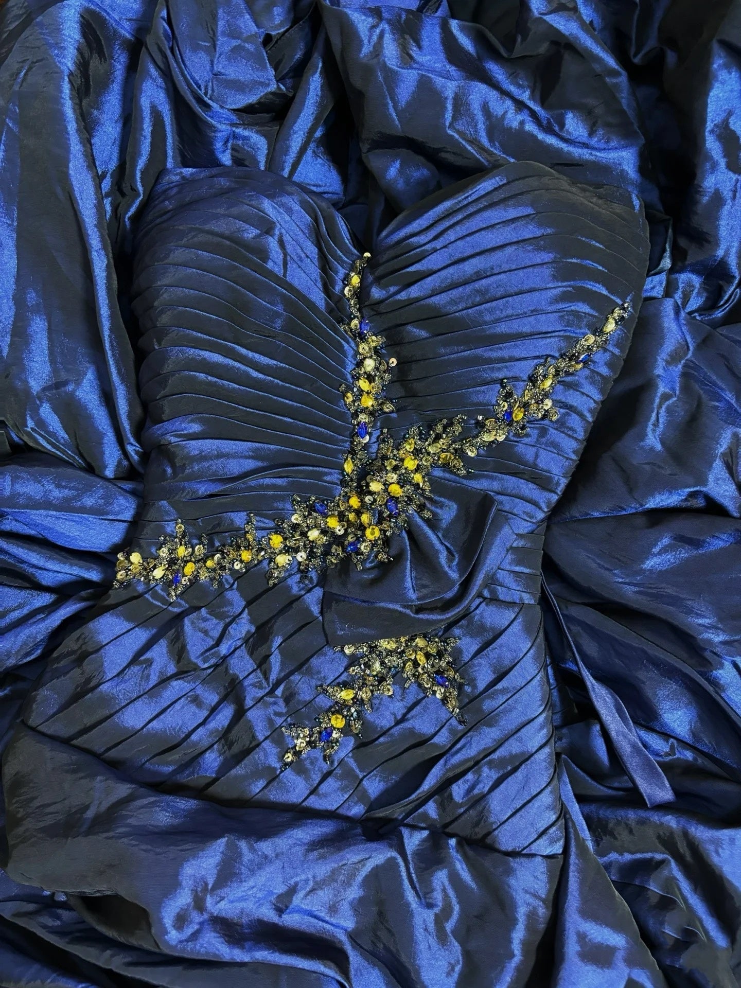 Vintage Style Ball Gown Sweetheart Prom Dresses Long Evening Gown Navy Blue Formal Party Dress