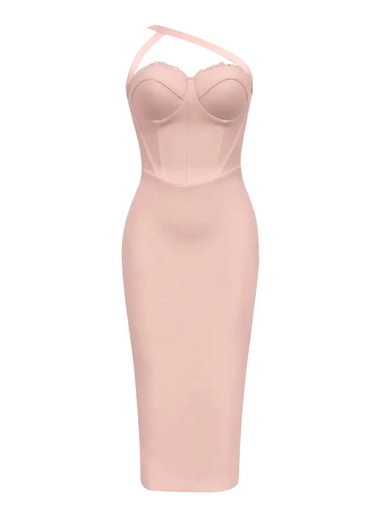 Minimalist One-Shoulder Bodycon Dress