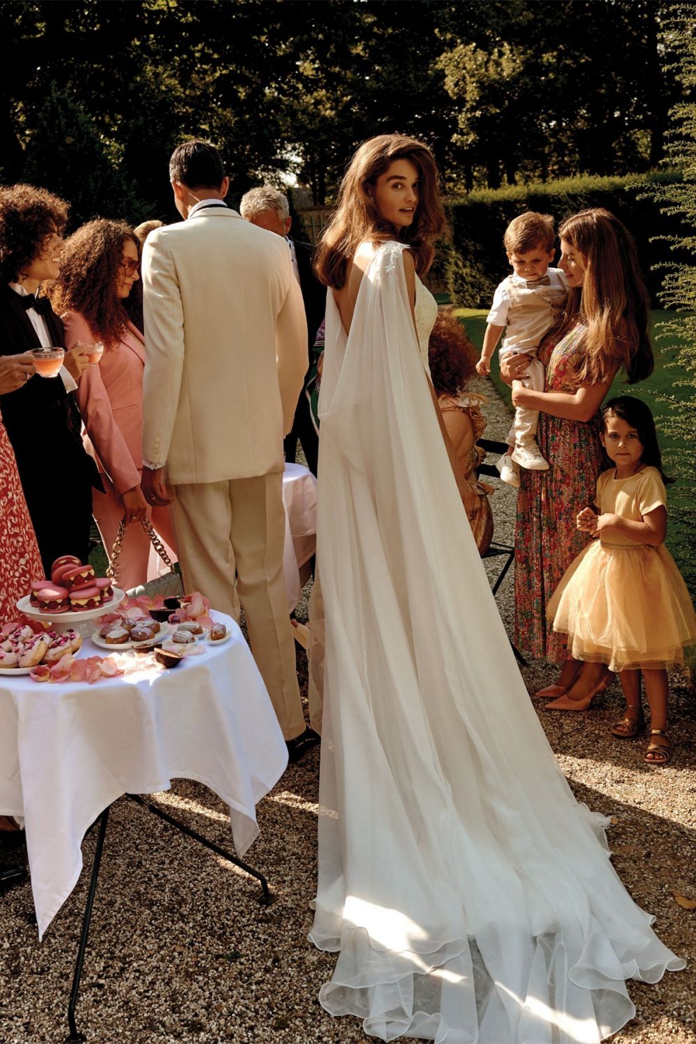 Elegant Mermaid Deep V Neck White Long Bridal Dress with Open Back