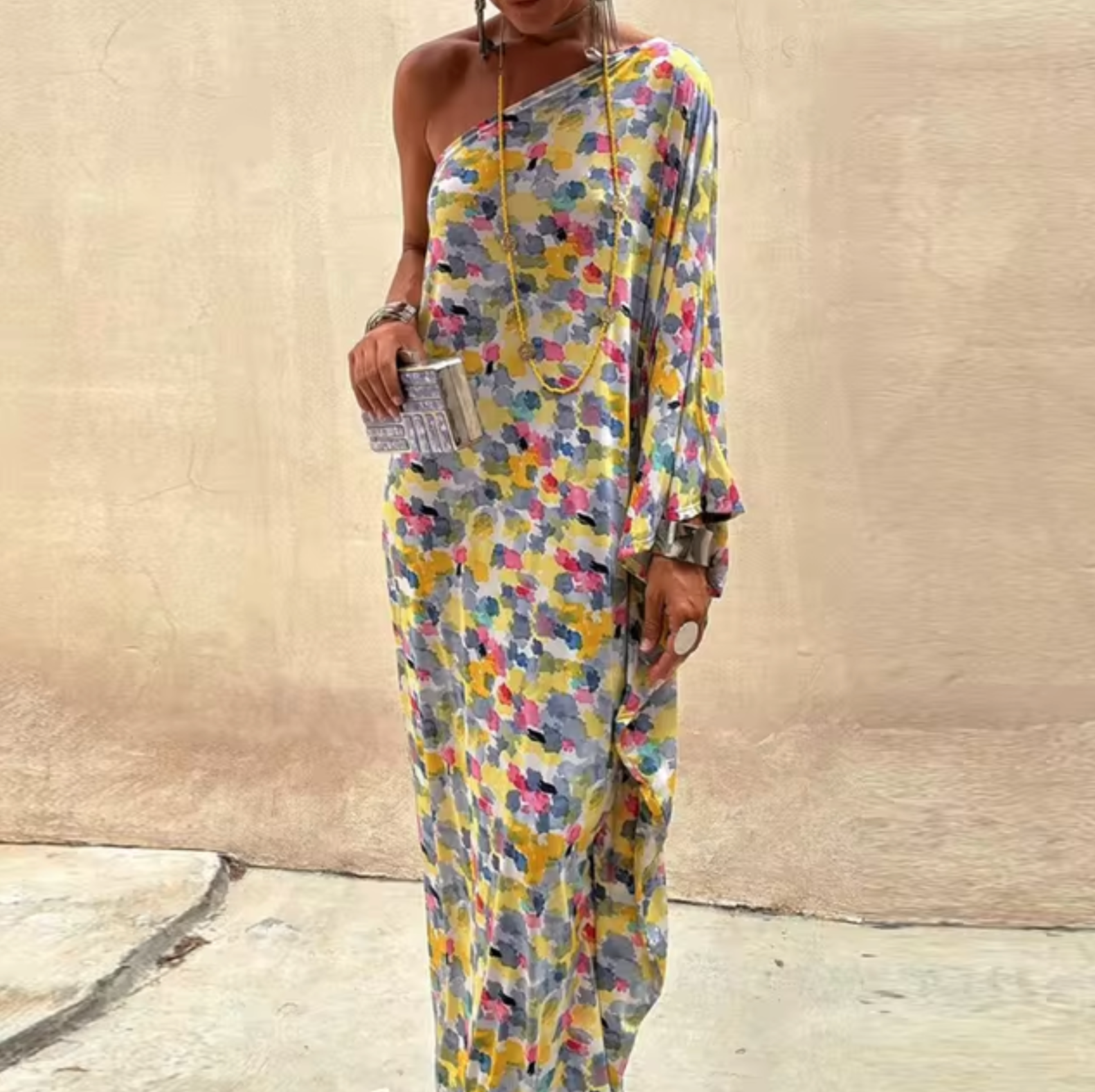 Rosetta Timeless Floral Print One Shoulder Maxi Dress Elevated Occasion Wear