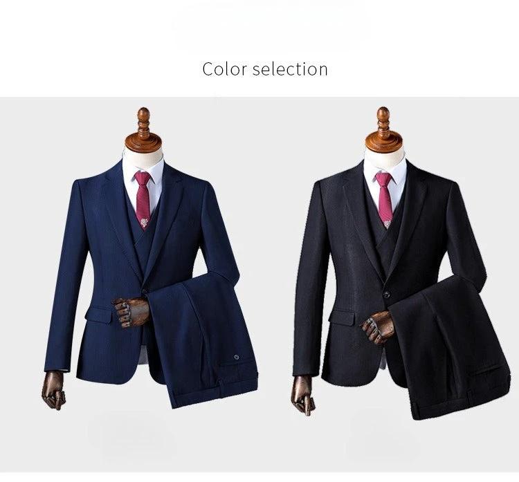 Men's Slim Fit Wool Suit Set For Weddings, Business And Events (ZD17087)