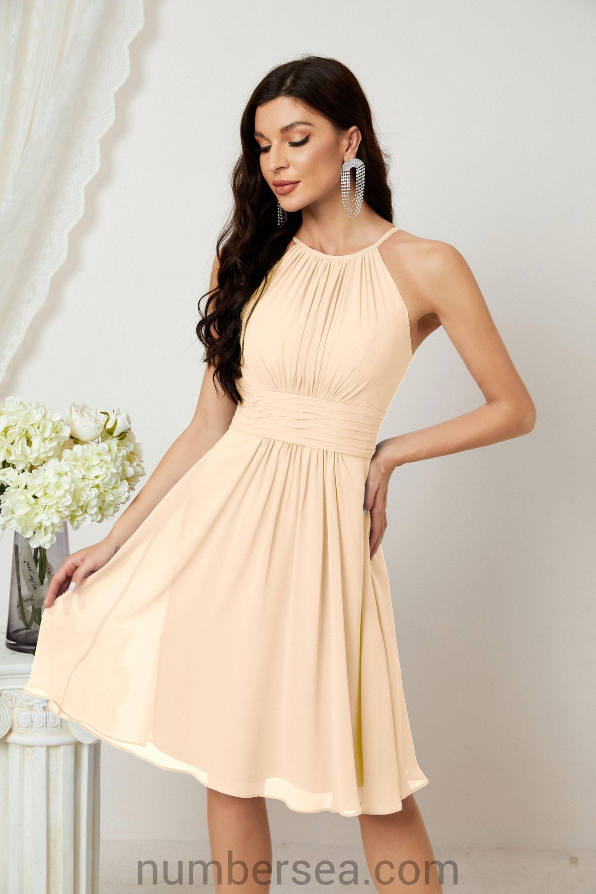 Halter Homecoming Dresses Formal Evening Party Cocktail Dress 28011 Clearance sale (ZD16954)