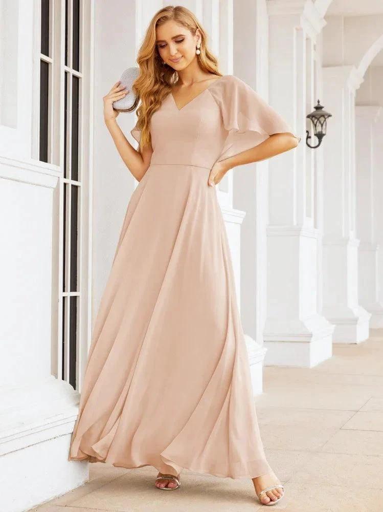 Numbersea Bridesmaid Dresses for Wedding Formal Evening Party Prom Gown with Cape 28050 by numbersea