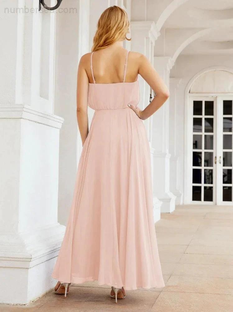 ZapDress  Halter Long Bridesmaid Dresses Formal A line Juniors Dress 28029 (ZD17029)