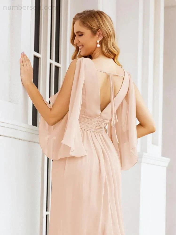 ZapDress Bridesmaid Dresses with Split for Wedding Party Flutter Sleeves 28045 (ZD16996)