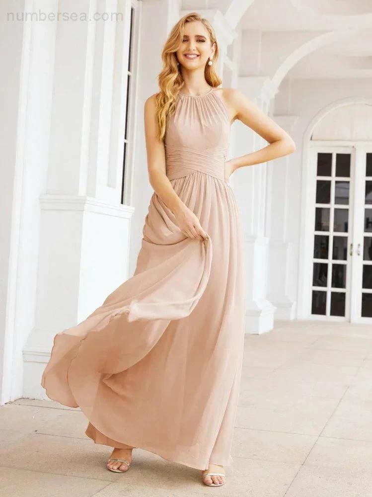 ZapDress Sleeveless Bridesmaid Dresses Long Prom Gown Zipper with Keyhole Back 28056 (ZD17040)