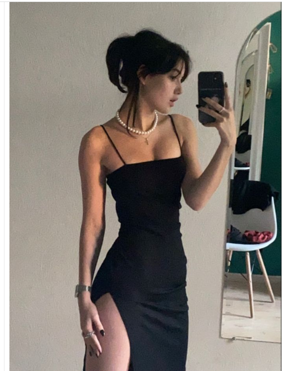 Sexy black prom dress spaghetti straps tight short prom dress - VelvetHem