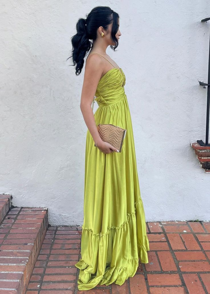 Chic Green Halter A Line Party Prom Dress