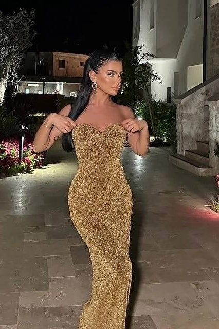 Bling Sheath Sweetheart Black Sequins Long Party Dress