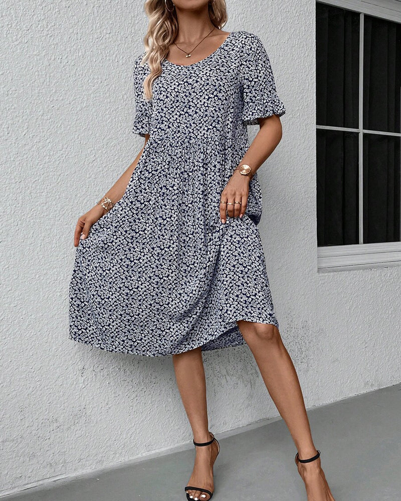 Elena Statement Floral Midi Dress Everyday Luxe Edit