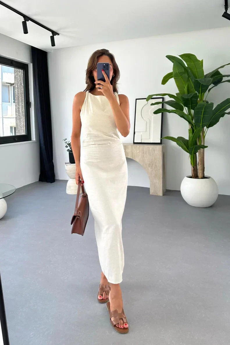 Bianca Chic Sleeveless Midi Dresses Designer Dress Edit