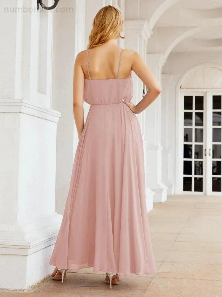 ZapDress  Halter Long Bridesmaid Dresses Formal A line Juniors Dress 28029 (ZD17029)