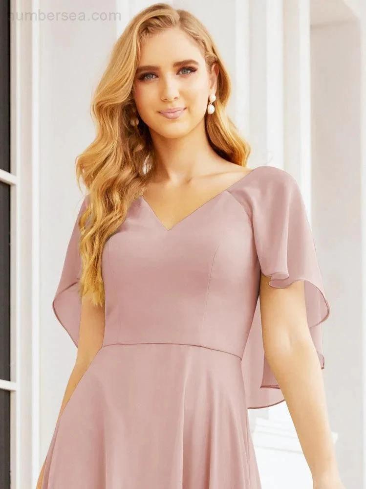 ZapDress Bridesmaid Dresses for Wedding Formal Evening Party Prom Gown with Cape 28050 (ZD17057)