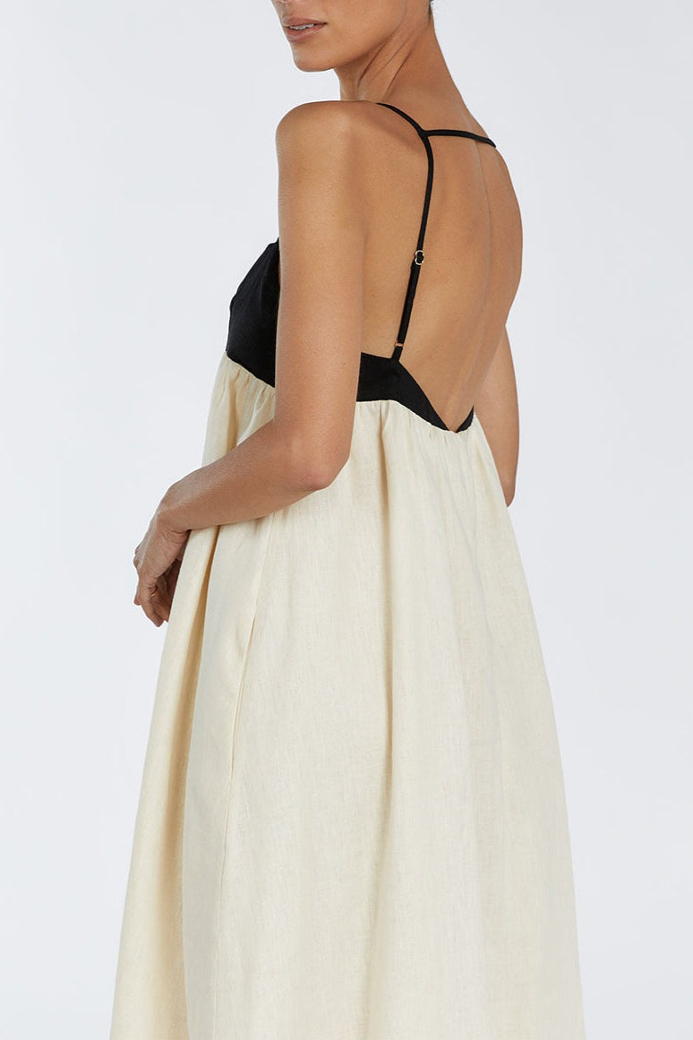 Casual Splice Linen Maxi Vacation Dress