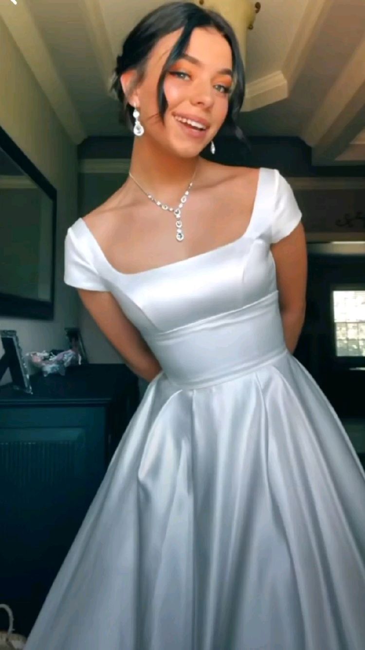 Generous A-line Simple Satin Wedding Dress Charming Wedding Dress - VelvetHem