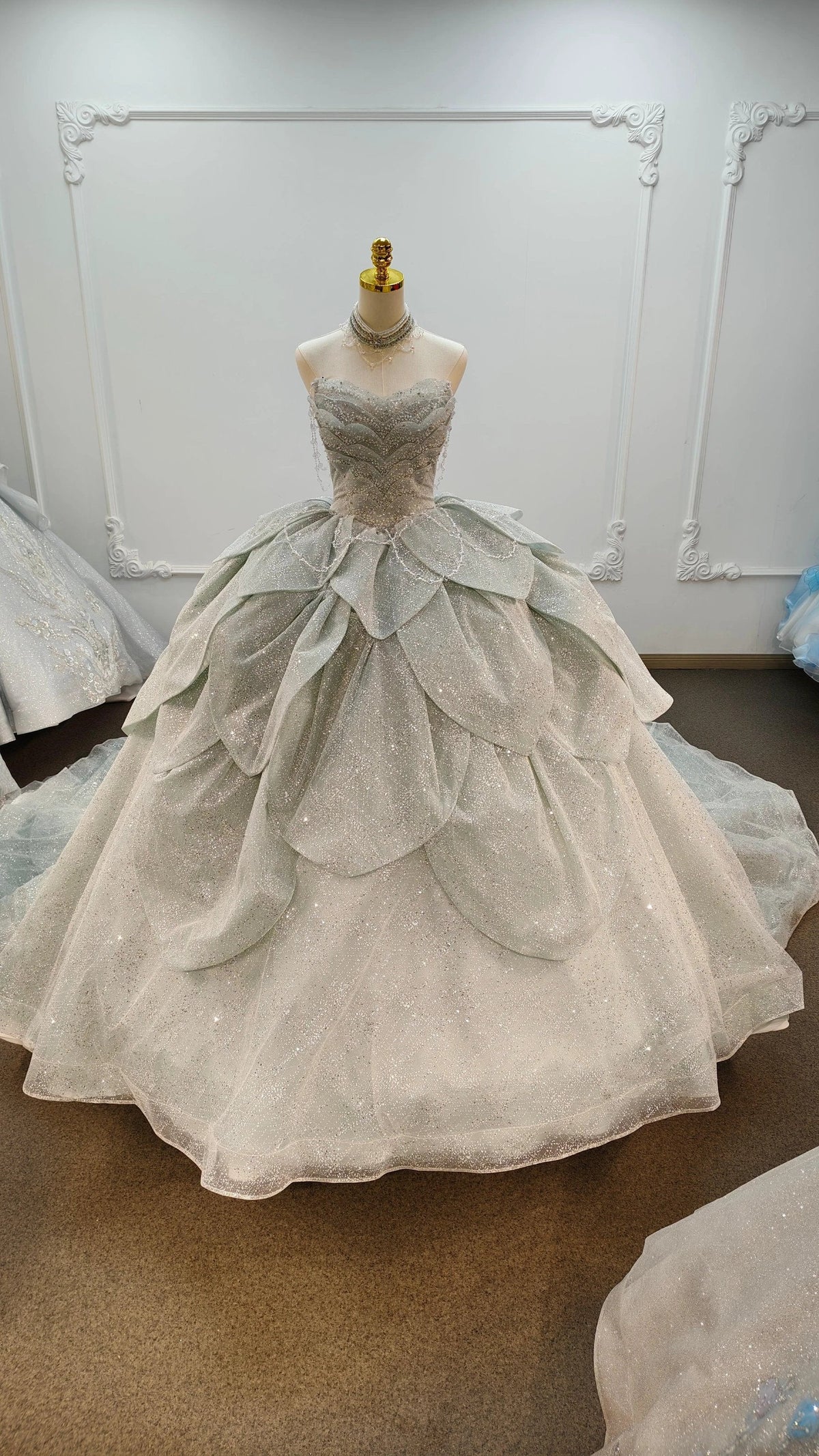 Frost Crystal Petal Ballgown by ZAPDRESS