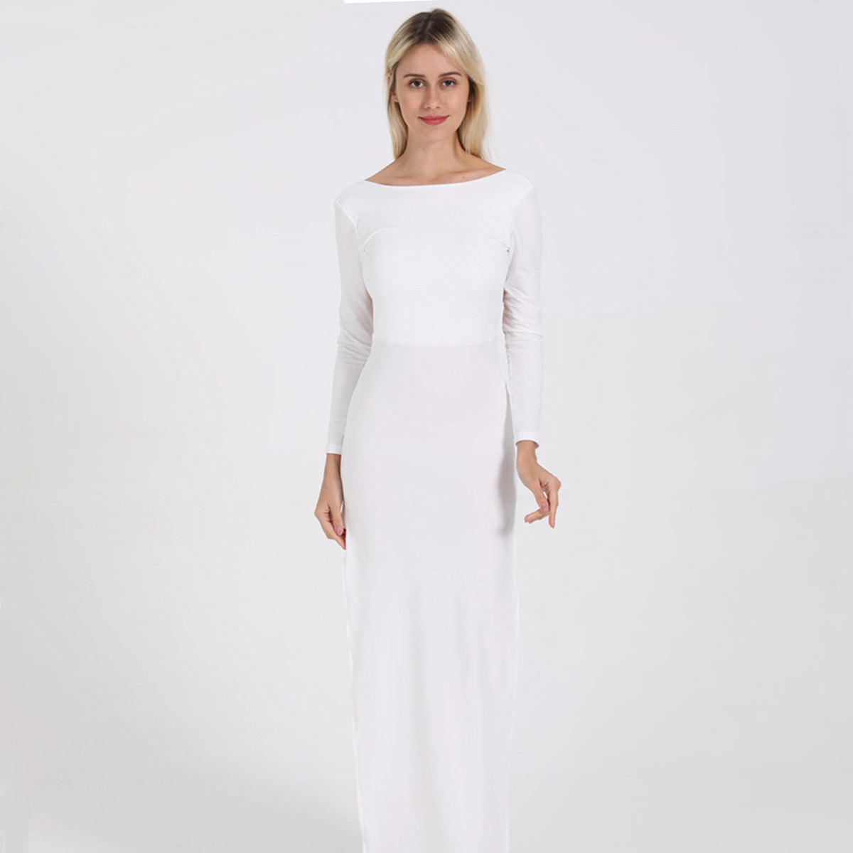 Poise Cotton Open Back Midi Dress White FINAL
