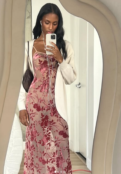 Sexy A Line Spaghetti Straps Floor Length Floral Evening Dress Prom Dresses - View 4 | VelvetHem