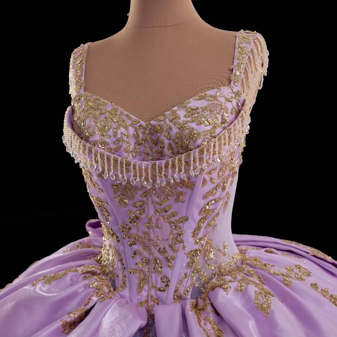 Retro Style A Line Sweetheart Purple Quinceanera Dress with Appliques Criss Cross Back - View 5 | VelvetHem