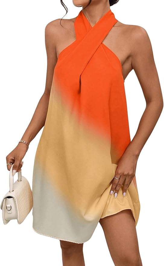 Annunziata Elevated Gradient Halter Neck Dress Premium Wardrobe Essential