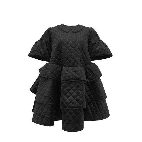Plaid Dress Fashion New Women Black Perter Pan Collar Small Fresh 2020 Winter Goddess Fan Casual Loose Dress