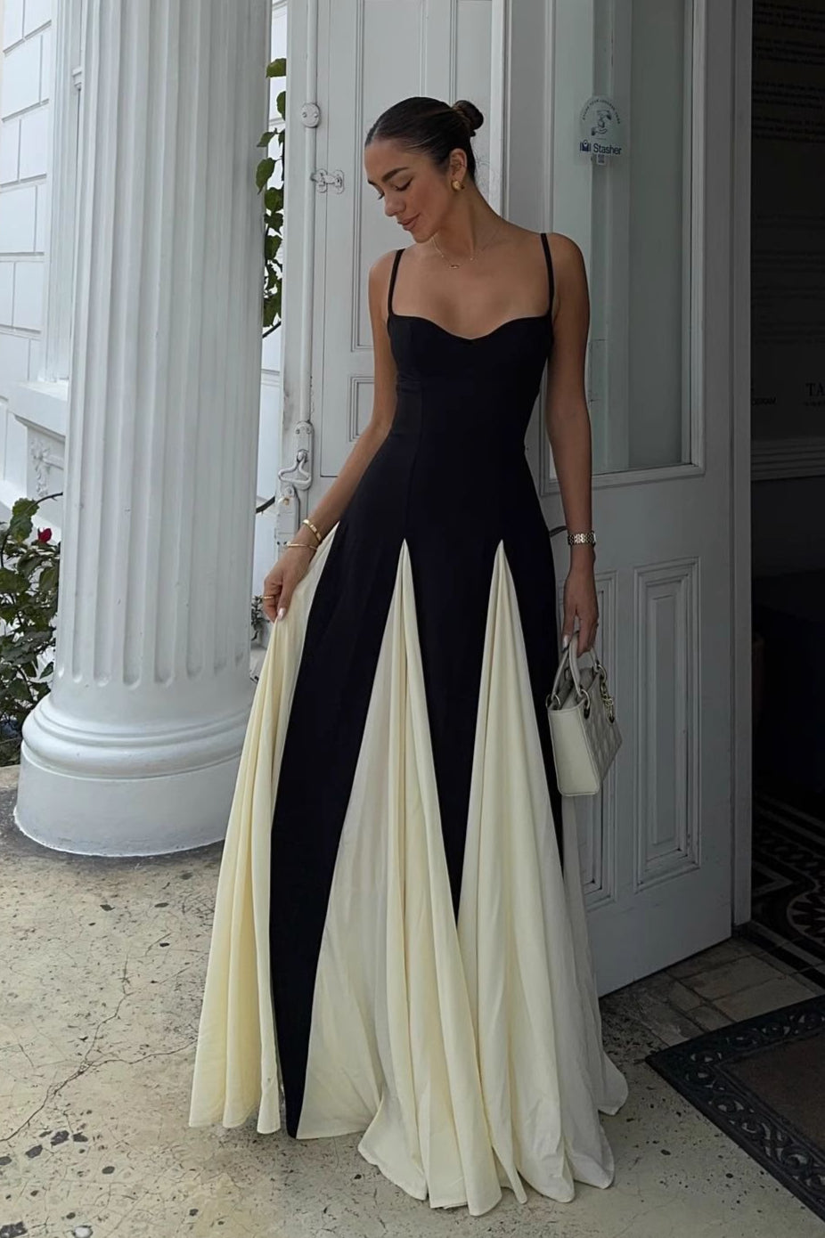 Classic Colorblock Cami Maxi Dress for Modern Fashion Wear