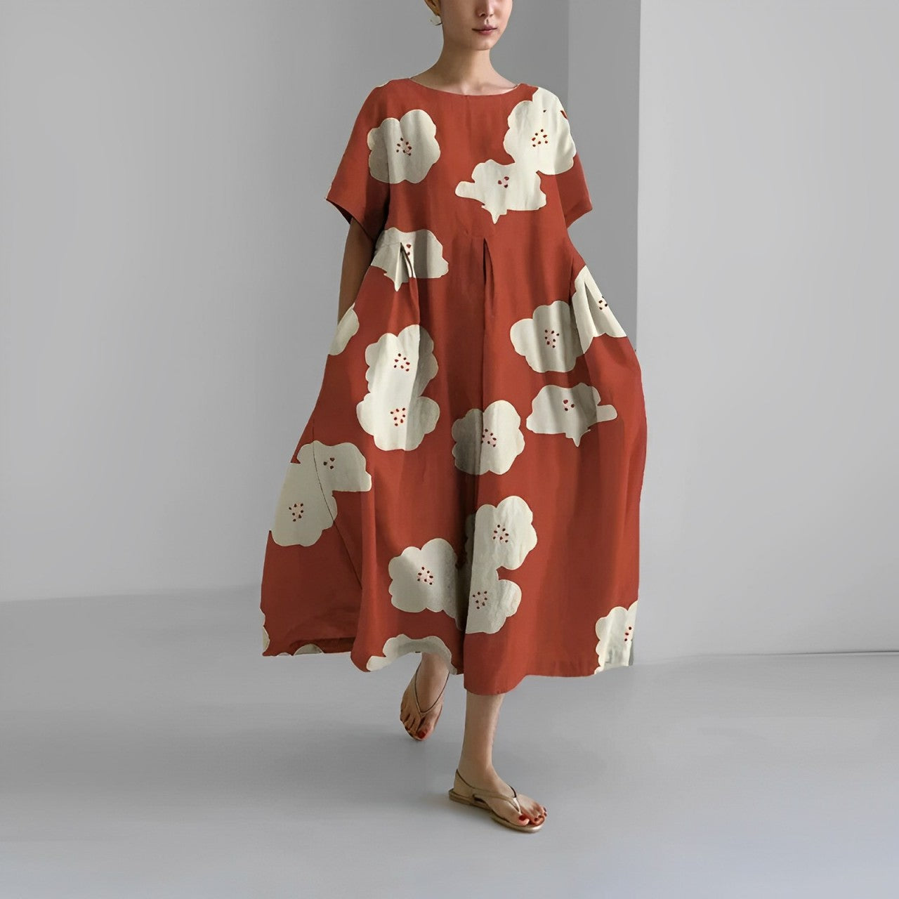 Monserrat Timeless Boho Floral Dress Loose Premium Wardrobe Essential