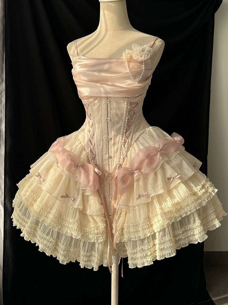 Sweet 16th Pink Ball Gown Spaghetti Straps Satin Short Homecoming Dress Birthday Outfits - View 4 | VelvetHem