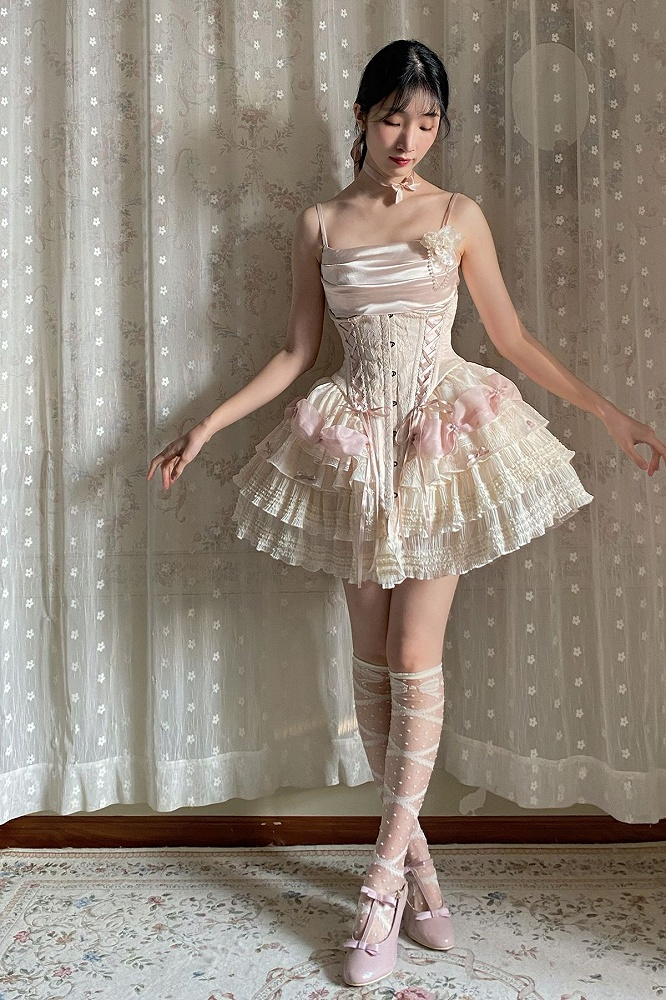 Sweet 16th Pink Ball Gown Spaghetti Straps Satin Short Homecoming Dress Birthday Outfits - View 5 | VelvetHem