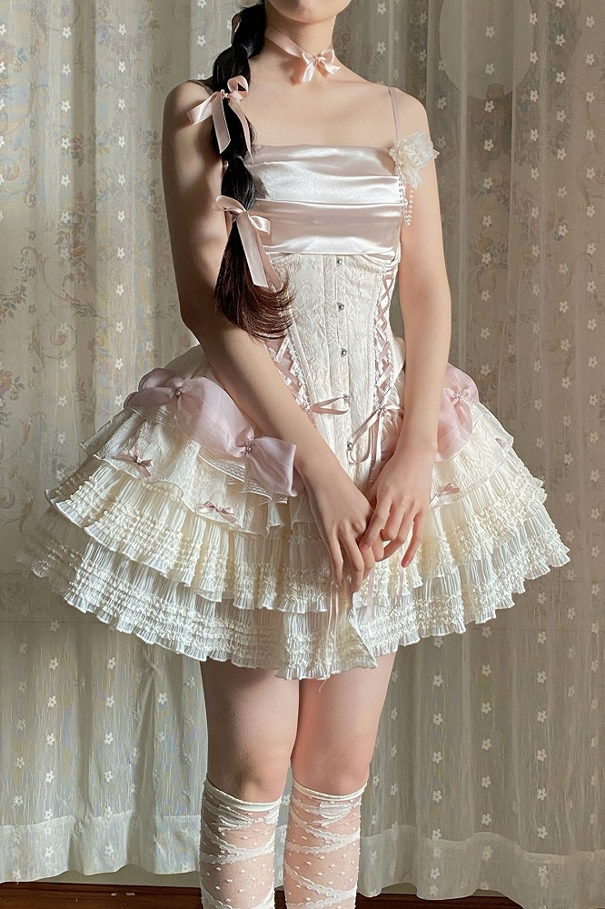Sweet 16th Pink Ball Gown Spaghetti Straps Satin Short Homecoming Dress Birthday Outfits - View 7 | VelvetHem