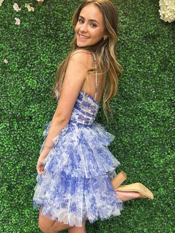 Suzhoufashion A-Line Halter Neck Short Tiered Tulle Homecoming Dress