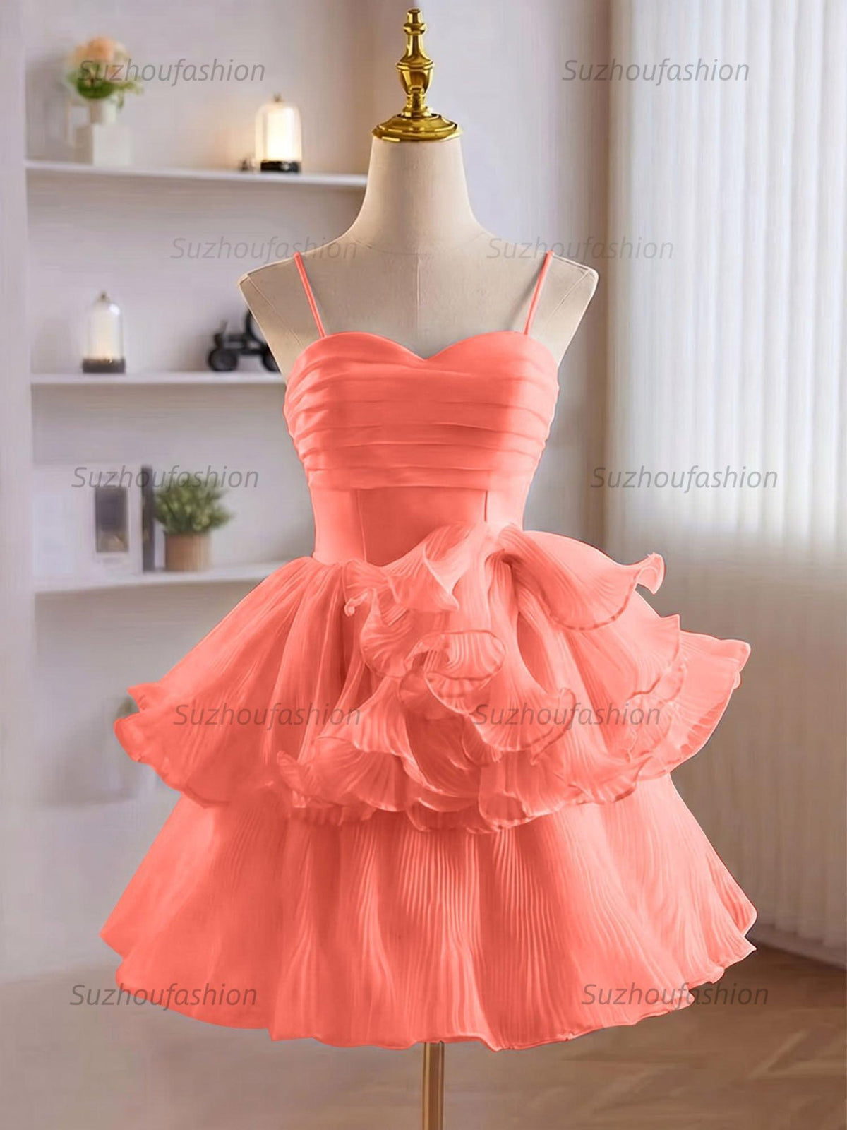 Suzhoufashion A-Line Ruffles Tiered Short Homecoming Dress