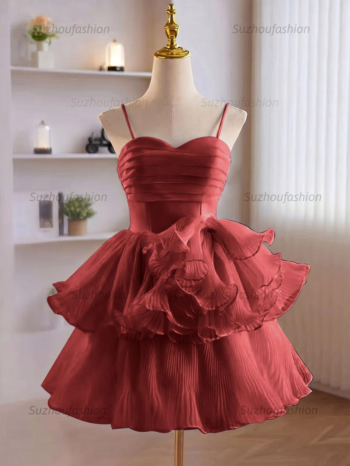 Suzhoufashion A-Line Ruffles Tiered Short Homecoming Dress