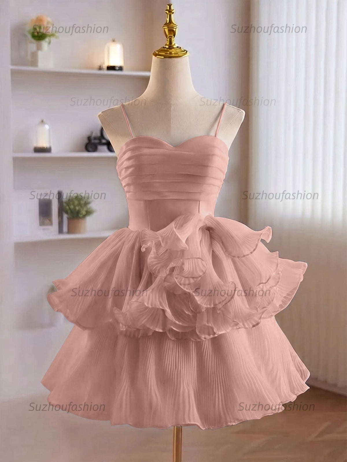 Suzhoufashion A-Line Ruffles Tiered Short Homecoming Dress