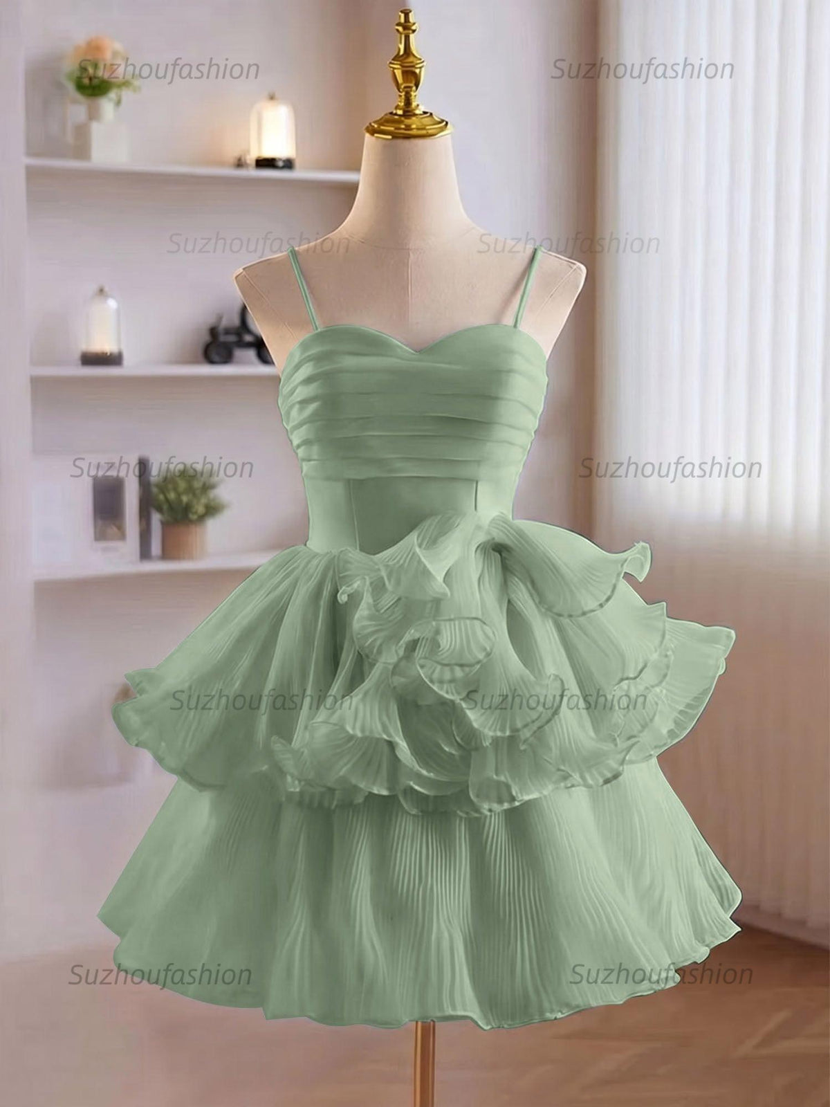 Suzhoufashion A-Line Ruffles Tiered Short Homecoming Dress