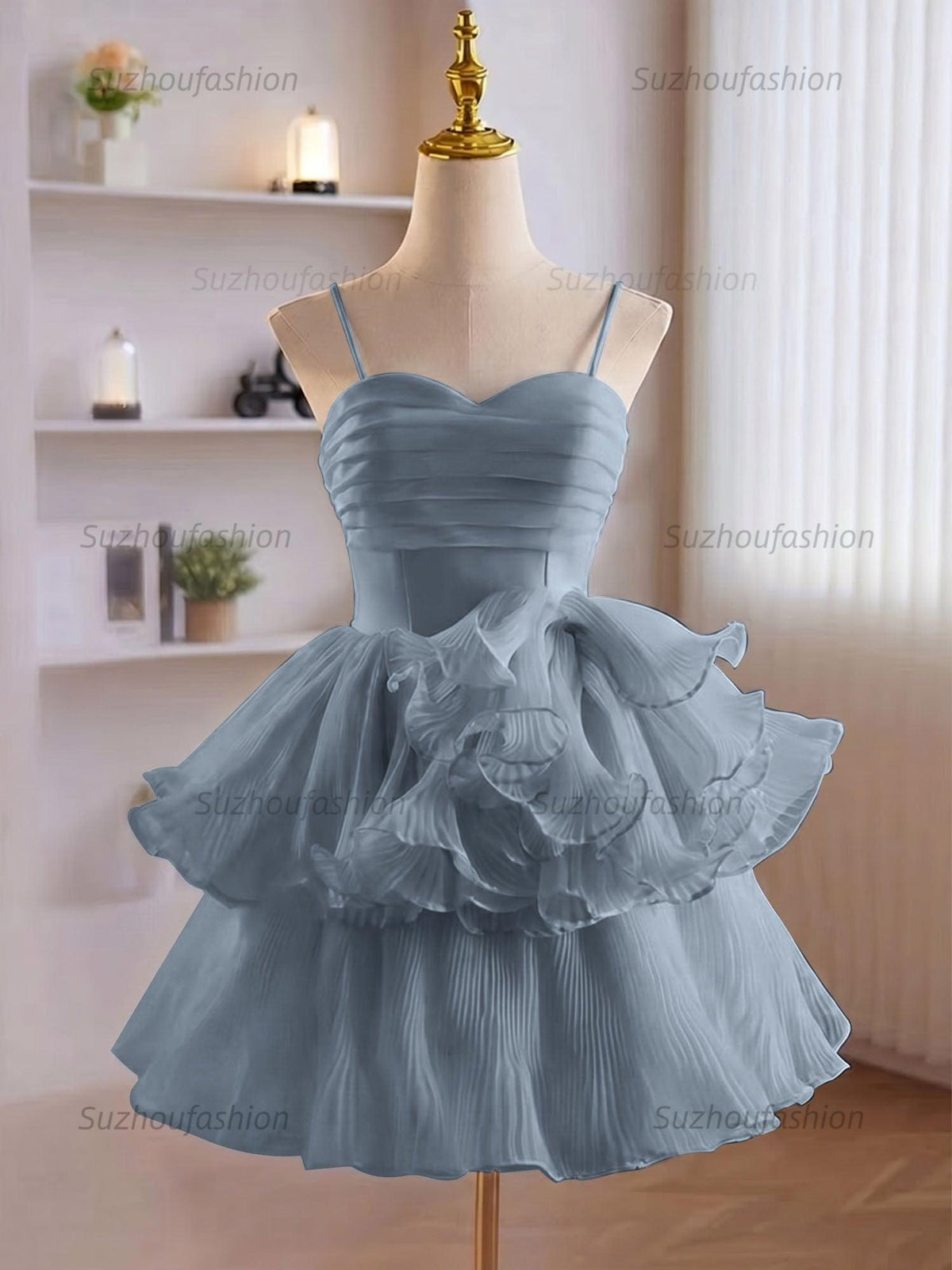 Suzhoufashion A-Line Ruffles Tiered Short Homecoming Dress