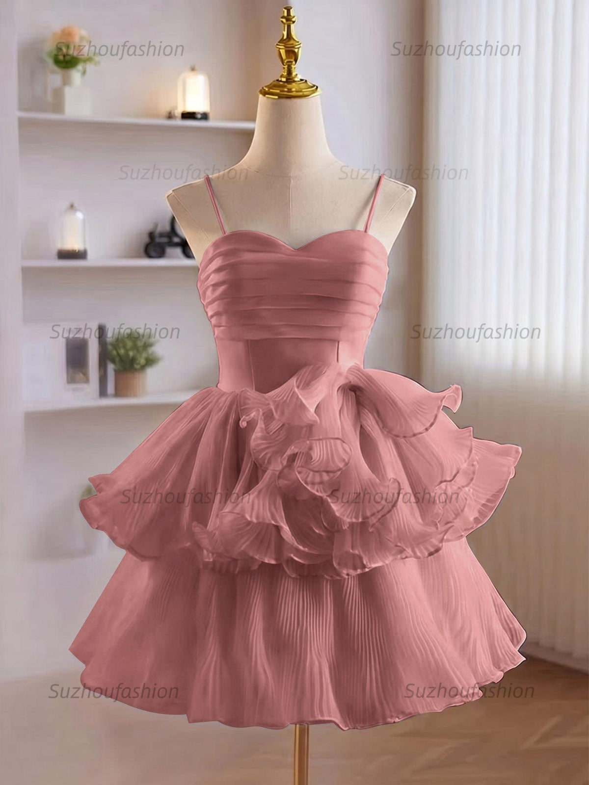 Suzhoufashion A-Line Ruffles Tiered Short Homecoming Dress
