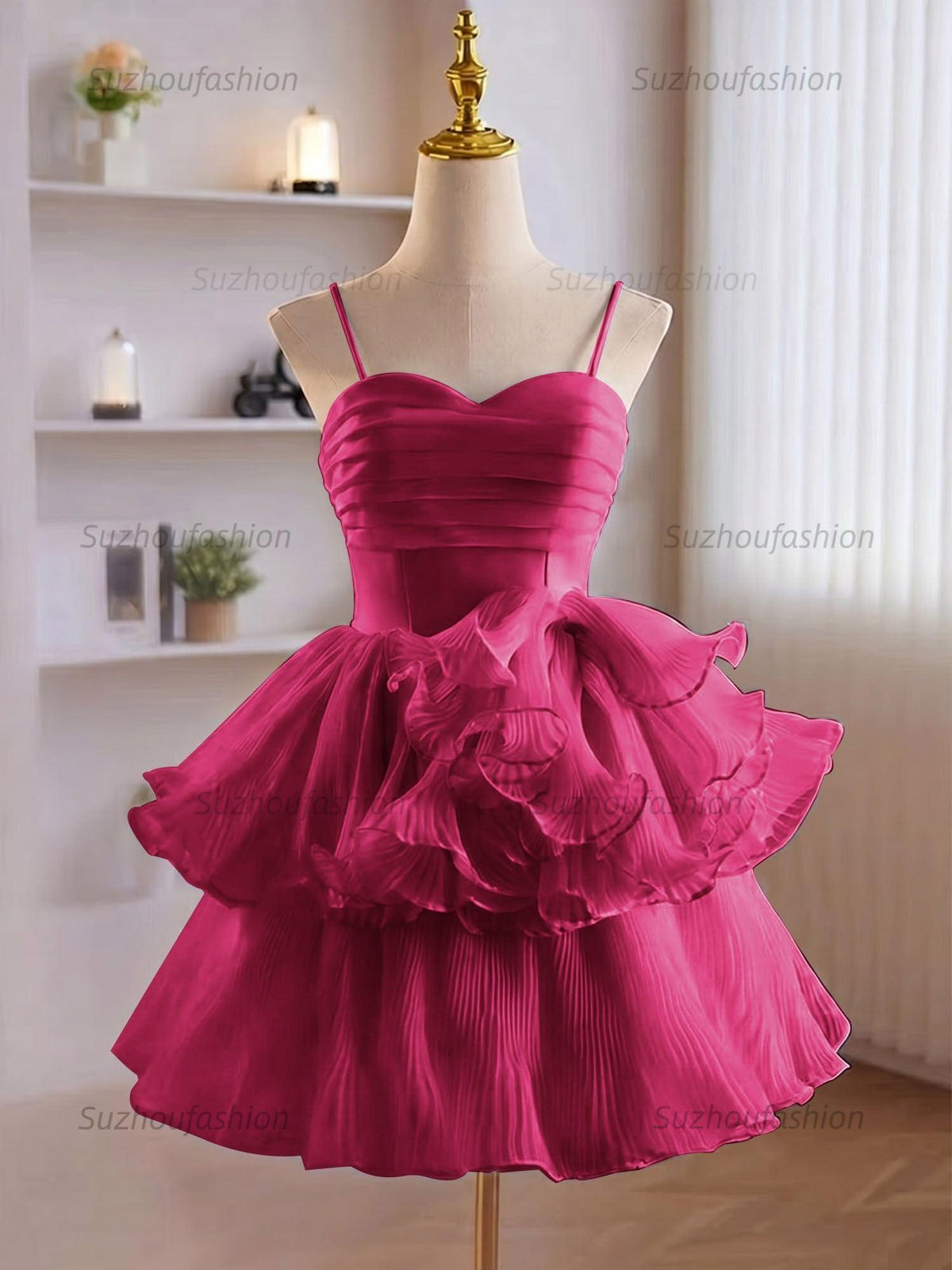 Suzhoufashion A-Line Ruffles Tiered Short Homecoming Dress
