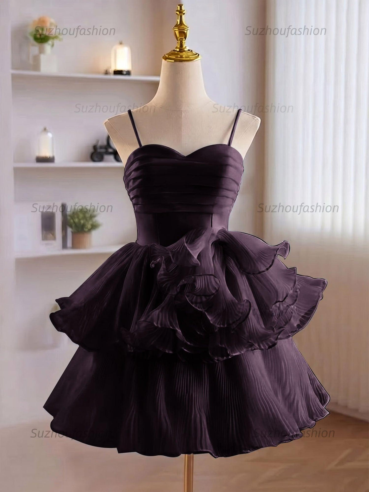 Suzhoufashion A-Line Ruffles Tiered Short Homecoming Dress