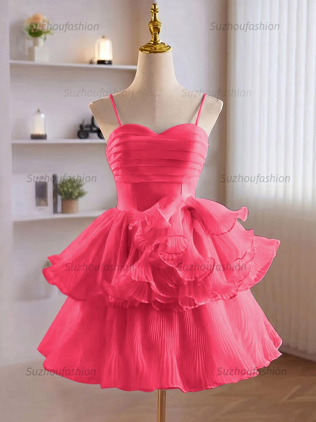 Suzhoufashion A-Line Ruffles Tiered Short Homecoming Dress