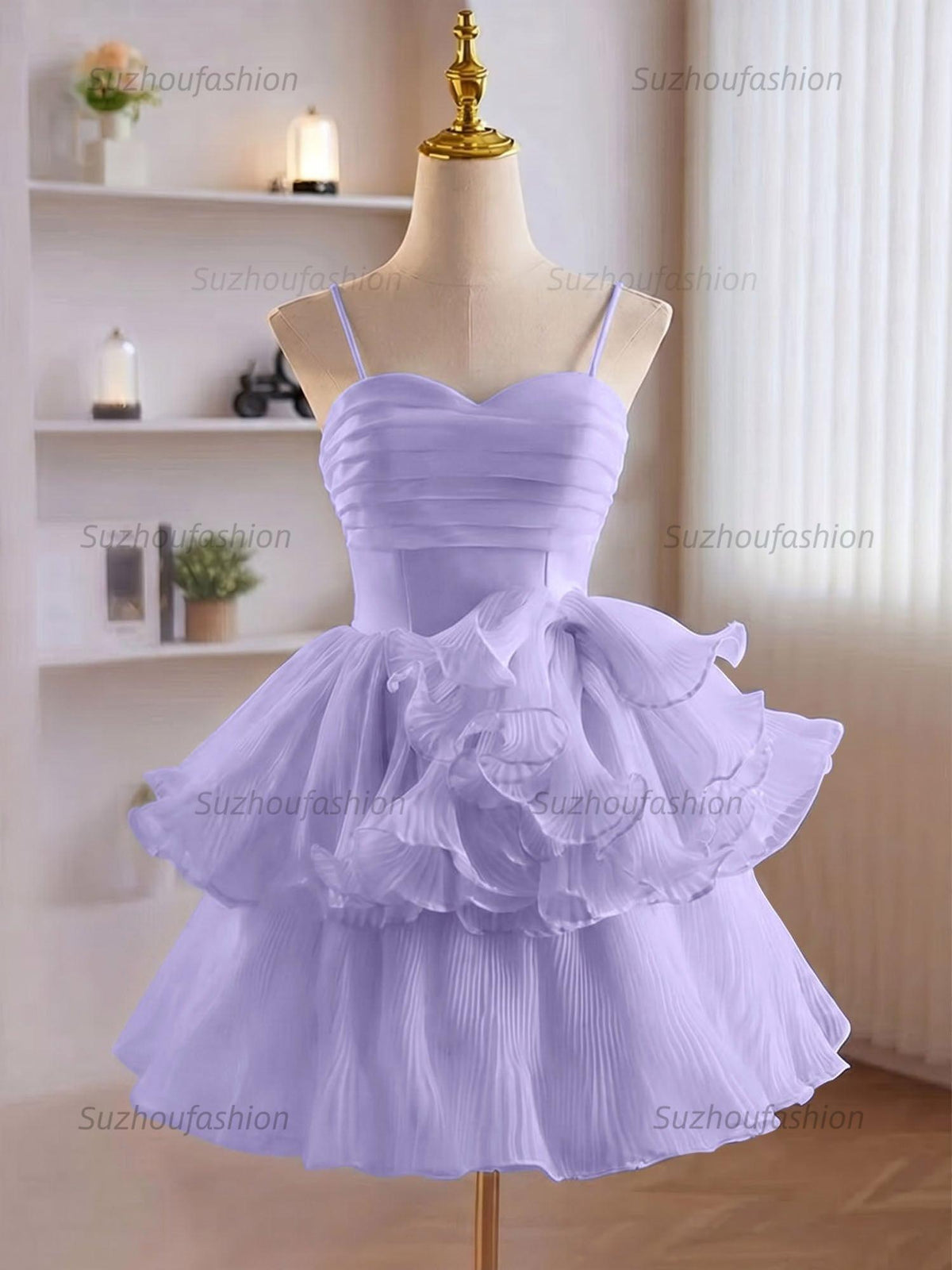 Suzhoufashion A-Line Ruffles Tiered Short Homecoming Dress