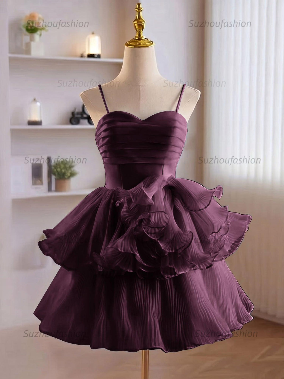 Suzhoufashion A-Line Ruffles Tiered Short Homecoming Dress