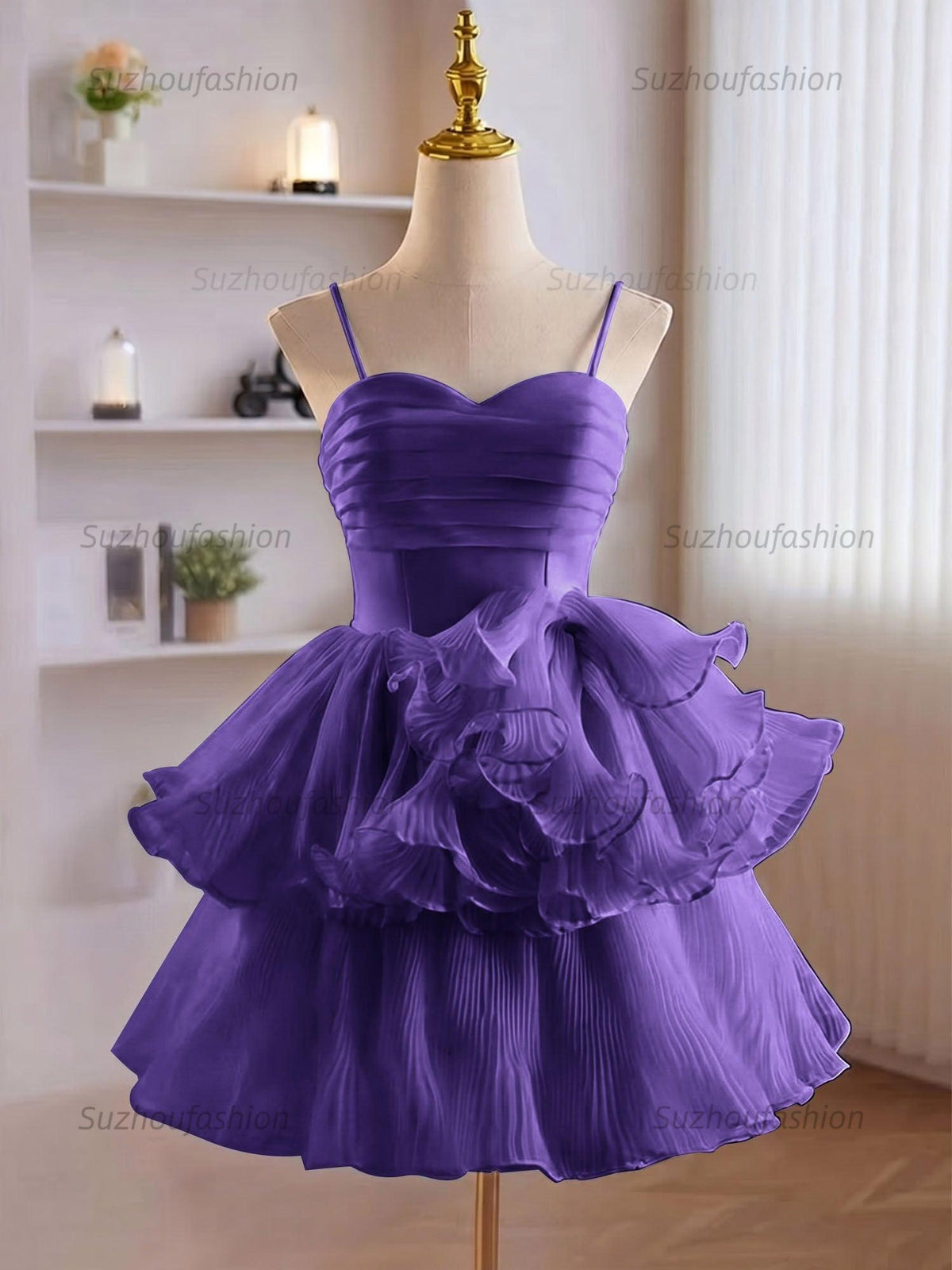Suzhoufashion A-Line Ruffles Tiered Short Homecoming Dress